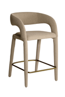 Beige Bouclé Curved Bar Stool | Andrew Martin Knox | Oroatrade.com