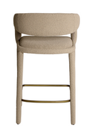 Beige Bouclé Curved Bar Stool | Andrew Martin Knox | Oroatrade.com
