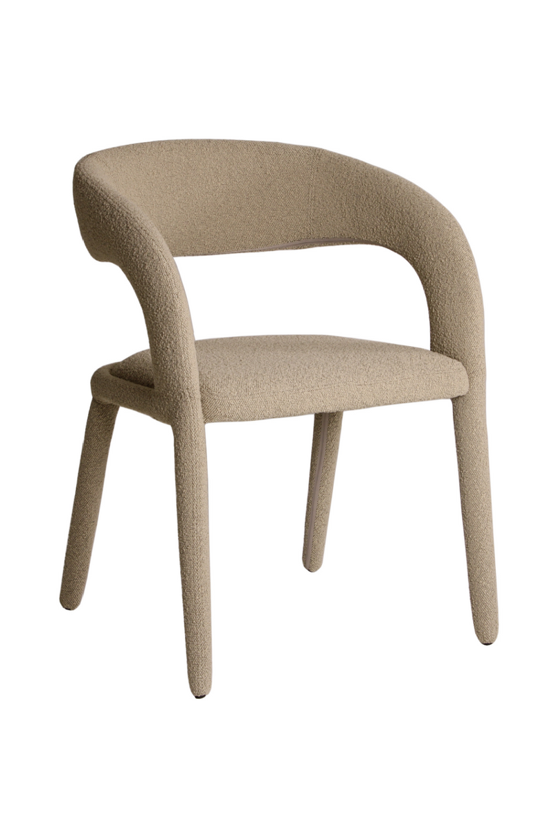 Beige Bouclé Curved Dining Chair | Andrew Martin Knox | Oroatrade.com