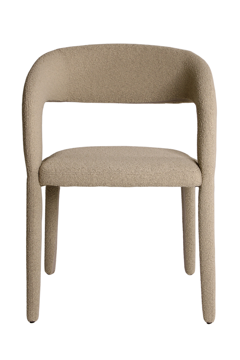 Beige Bouclé Curved Dining Chair | Andrew Martin Knox | Oroatrade.com