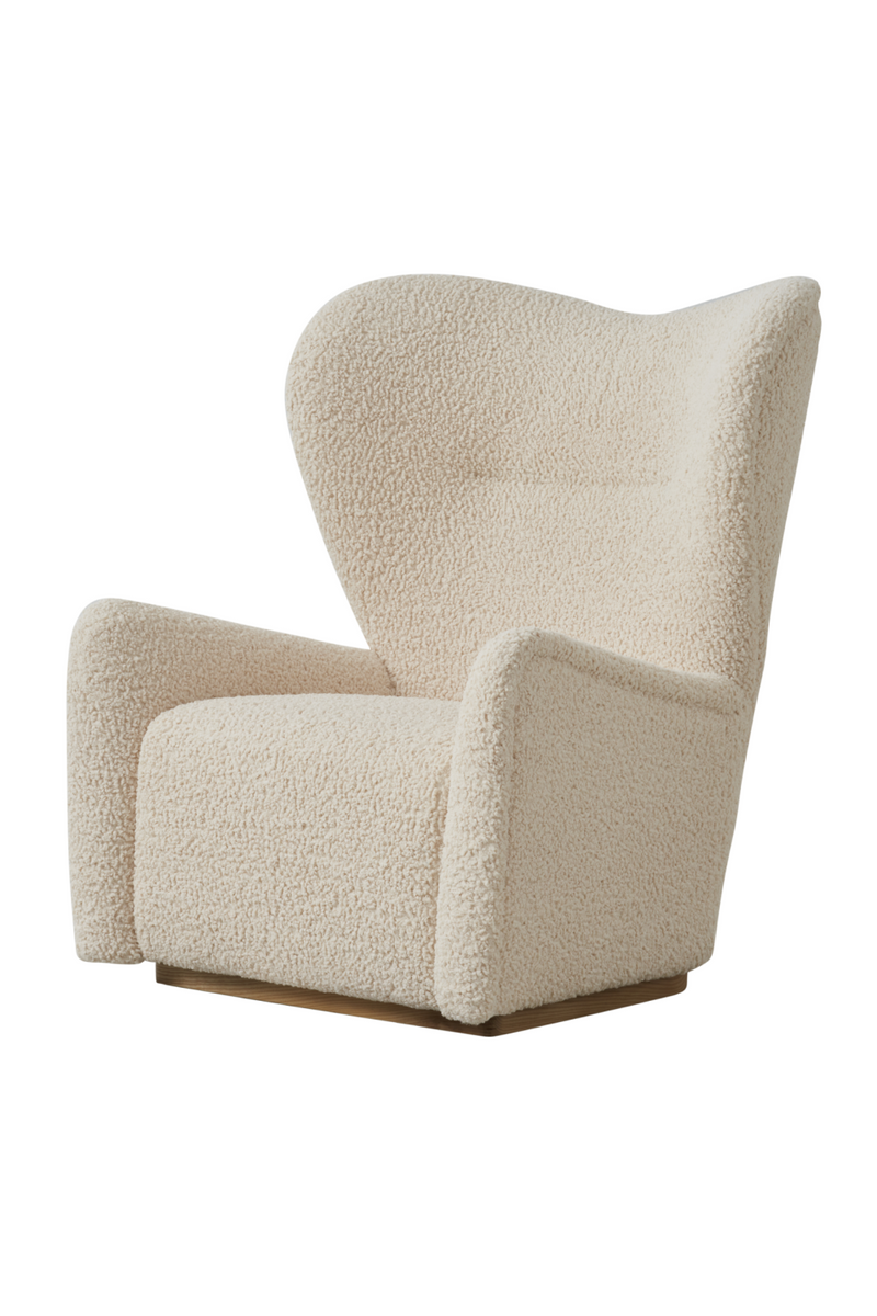 Bouclé Cream Winged Armchair | Andrew Martin Sherpa | Oroatrade.com