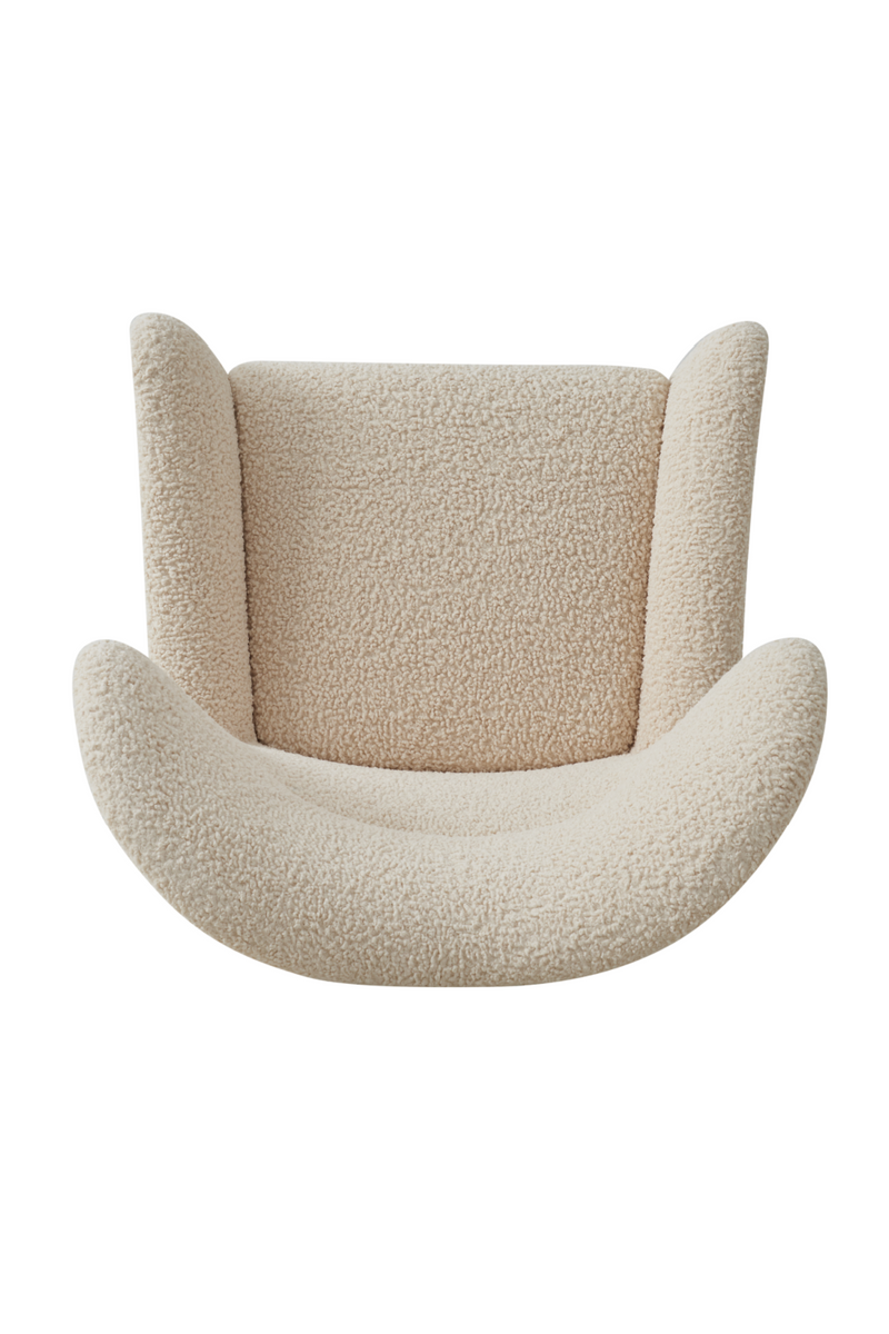 Bouclé Cream Winged Armchair | Andrew Martin Sherpa | Oroatrade.com