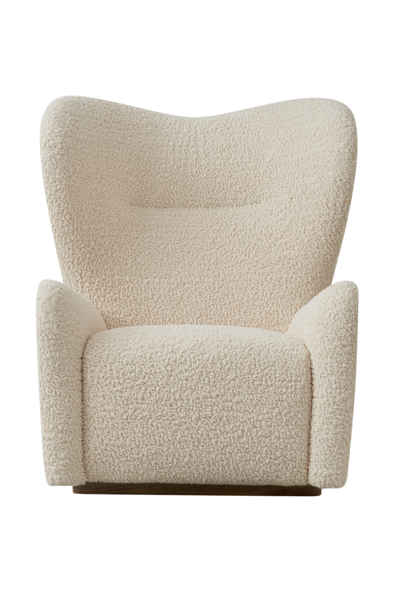 Bouclé Cream Winged Armchair | Andrew Martin Sherpa | Oroatrade.com