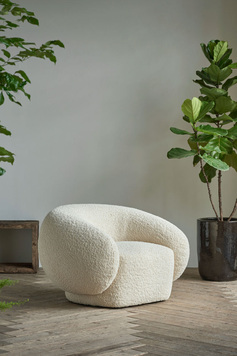 Ivory Bouclé Lounge Chair | Andrew Martin Karma | Oroatrade.com