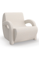 White Bouclé Arched Accent Chair | Andrew Martin Leo | Oroatrade.com