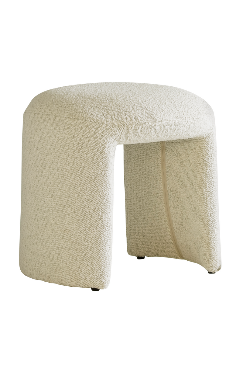 Off-White Bouclé Low Stool | Andrew Martin Hobb | Oroatrade.com