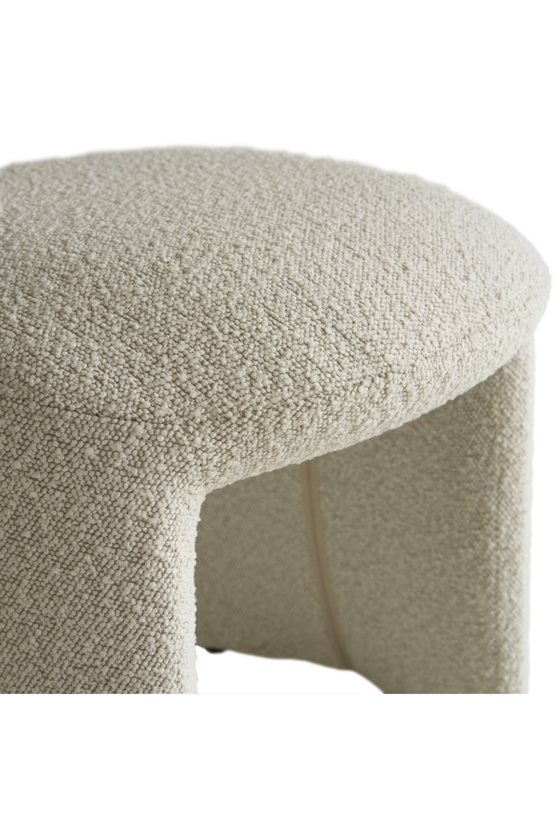 Off-White Bouclé Low Stool | Andrew Martin Hobb | Oroatrade.com