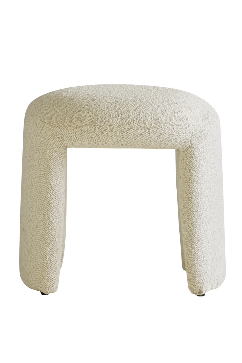 Off-White Bouclé Low Stool | Andrew Martin Hobb | Oroatrade.com