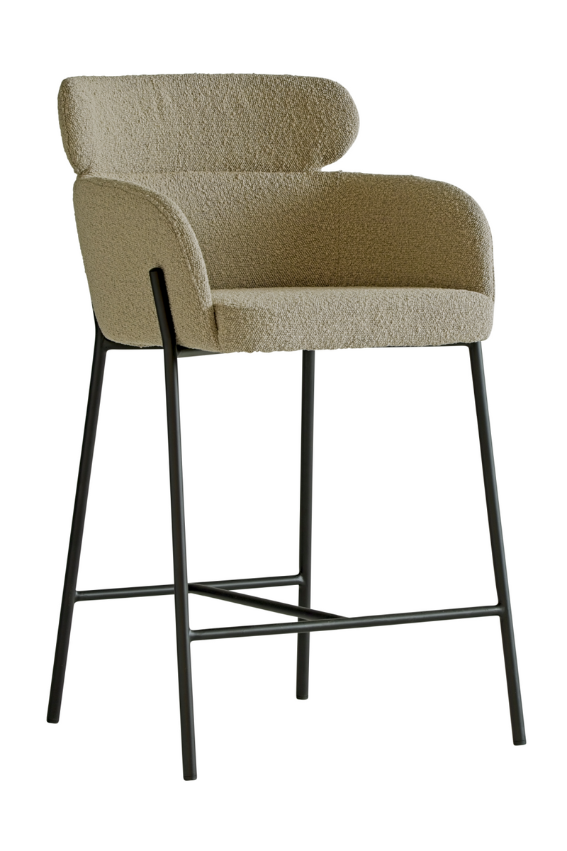 Beige Bouclé Tub Bar Stool | Andrew Martin Harry | Oroatrade.com