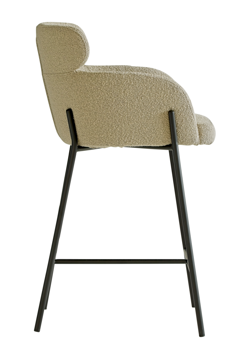 Beige Bouclé Tub Bar Stool | Andrew Martin Harry | Oroatrade.com