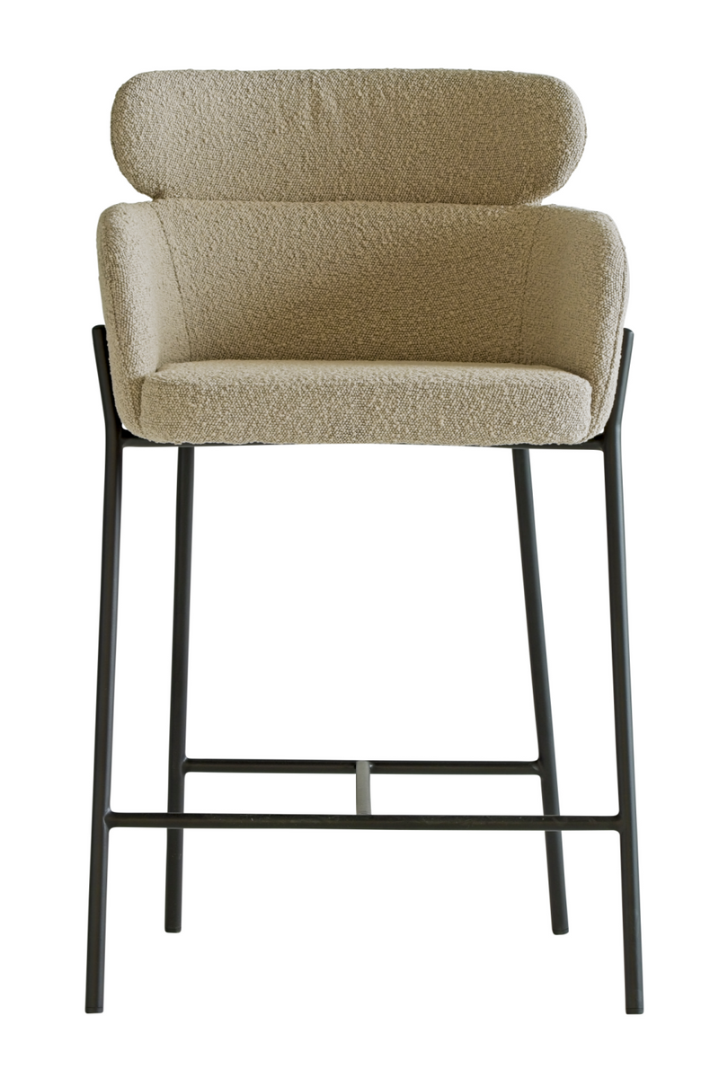 Beige Bouclé Tub Bar Stool | Andrew Martin Harry | Oroatrade.com