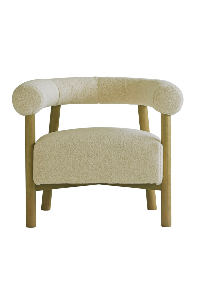 Cream Sheepskin Curved Armchair | Andrew Martin Rollo | Oroatrade.com