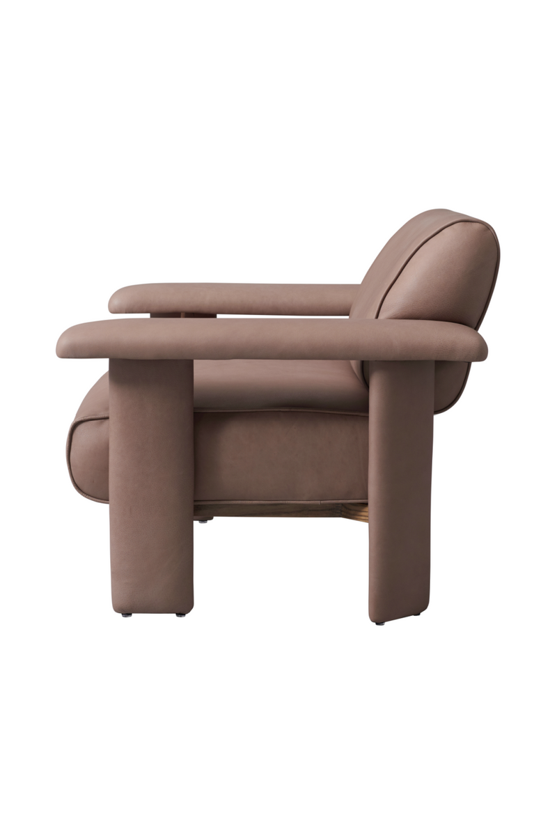 Taupe Leather Lounge Armchair | Andrew Martin Niro | Oroatrade.com