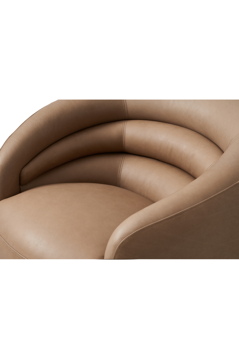 Taupe Leather Swivel Chair | Andrew Martin Haynes | Oroatrade.com