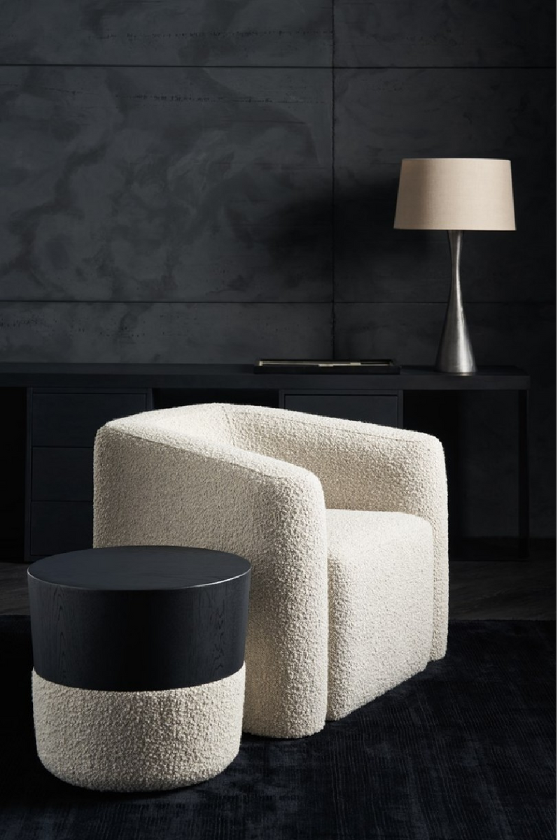 White Boucle Lounge Chair | Andrew Martin Faye | Oroatrade.com