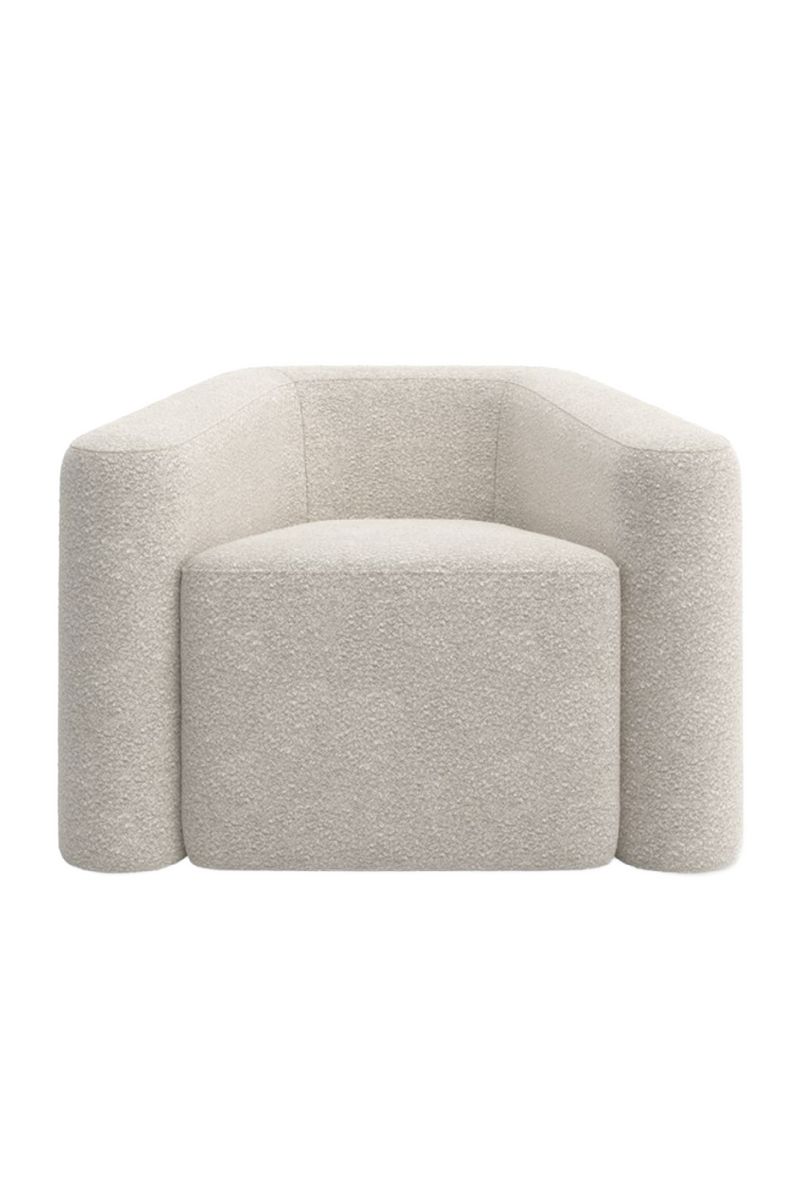 White Boucle Lounge Chair | Andrew Martin Faye | Oroatrade.com