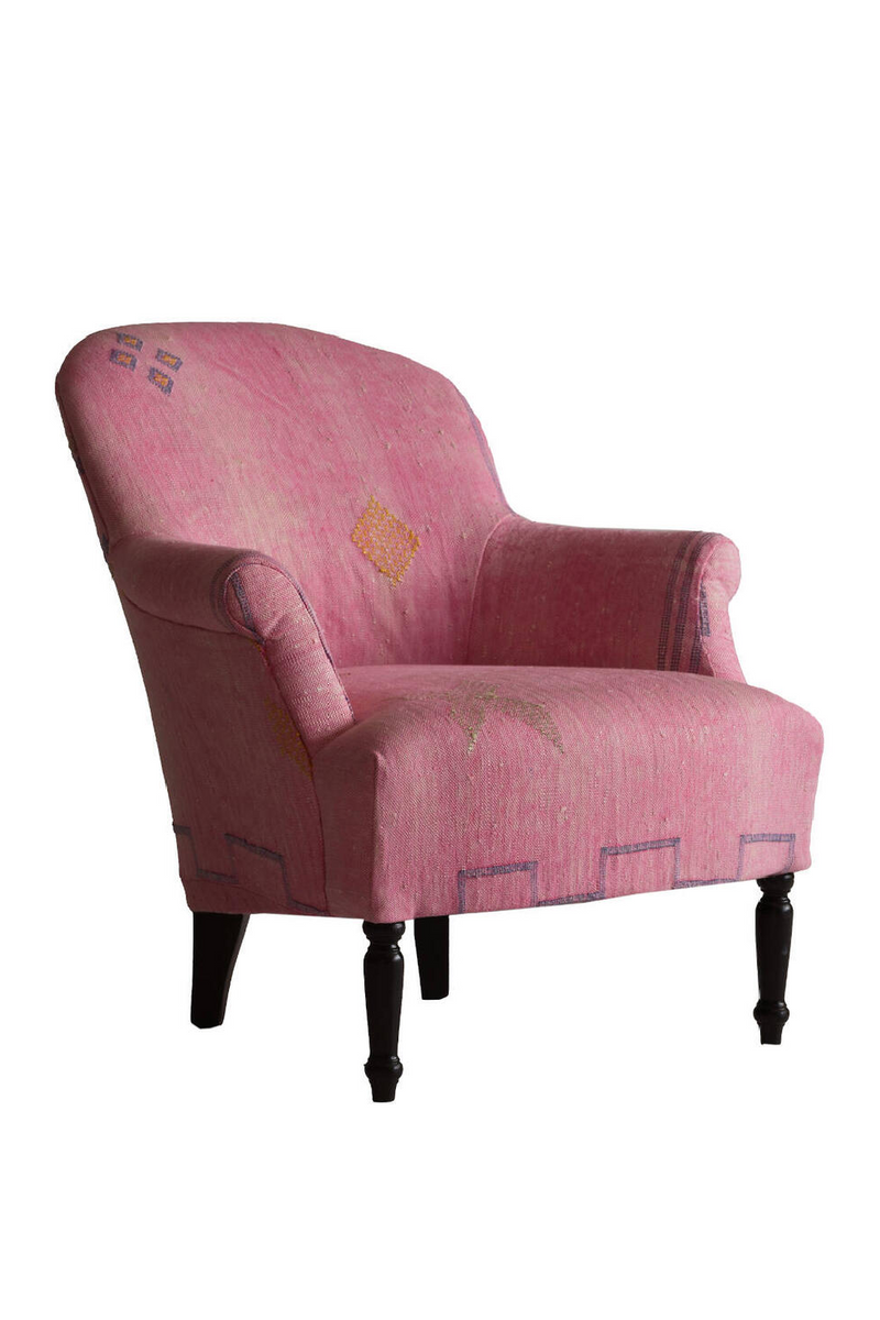 Curved Pink Upholstered Armchair | Andrew Martin Victoria | Oroatrade.com