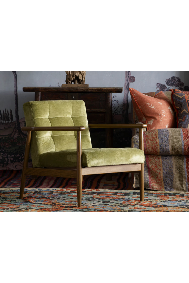 Velvet Mid-Century Lounge Armchair | Andrew Martin Roman