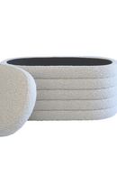 Cream Bouclé Oval Ottoman | Andrew Martin Ofali | Oroatrade.com