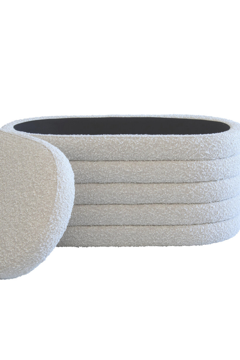 Cream Bouclé Oval Ottoman | Andrew Martin Ofali | Oroatrade.com