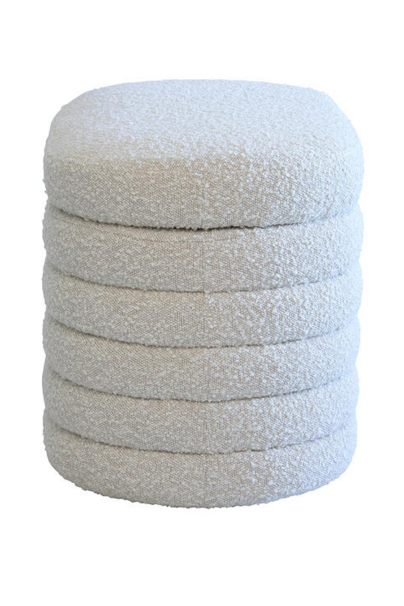 Cream Bouclé Oval Ottoman | Andrew Martin Ofali | Oroatrade.com