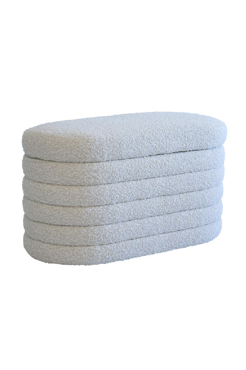 Cream Bouclé Oval Ottoman | Andrew Martin Ofali | Oroatrade.com