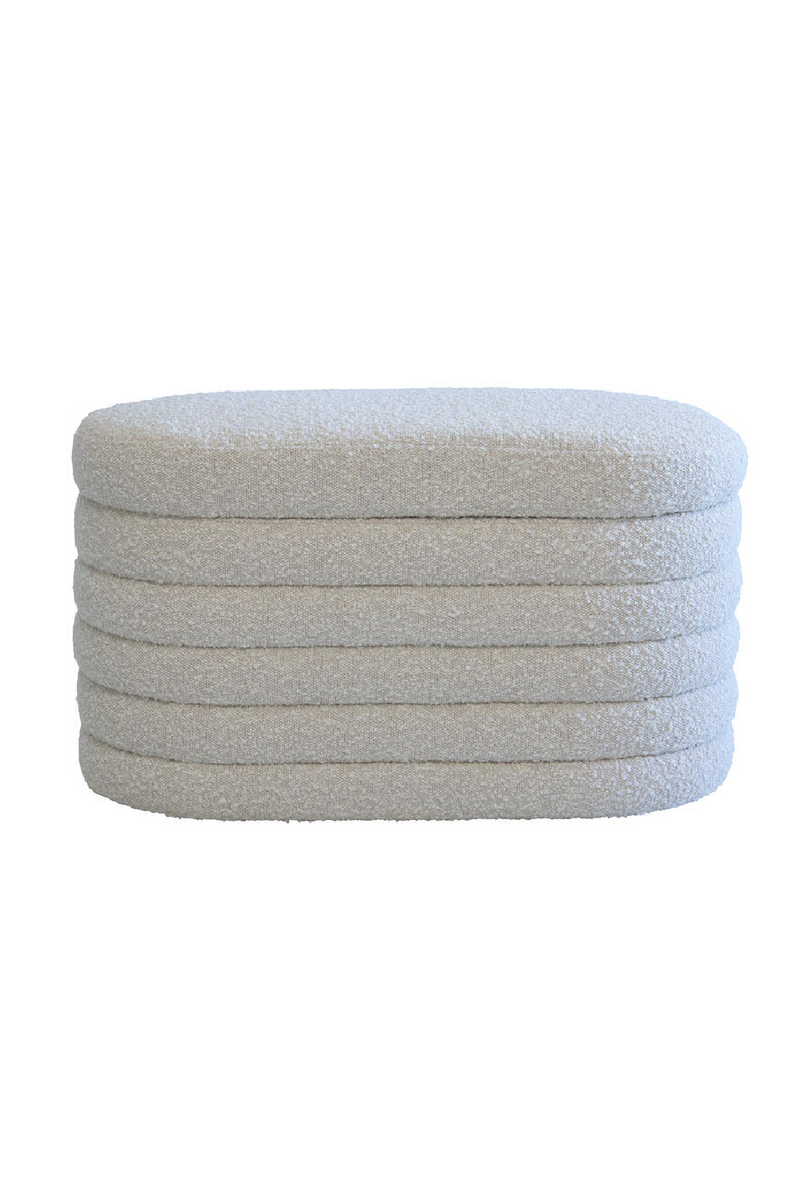 Cream Bouclé Oval Ottoman | Andrew Martin Ofali | Oroatrade.com