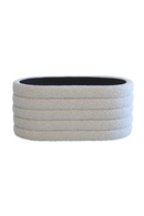 Cream Bouclé Oval Ottoman | Andrew Martin Ofali | Oroatrade.com