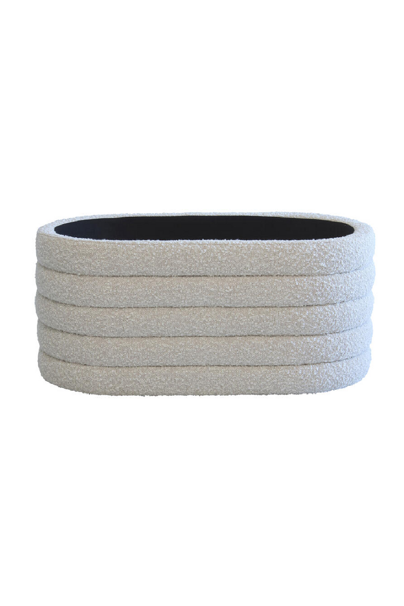 Cream Bouclé Oval Ottoman | Andrew Martin Ofali | Oroatrade.com