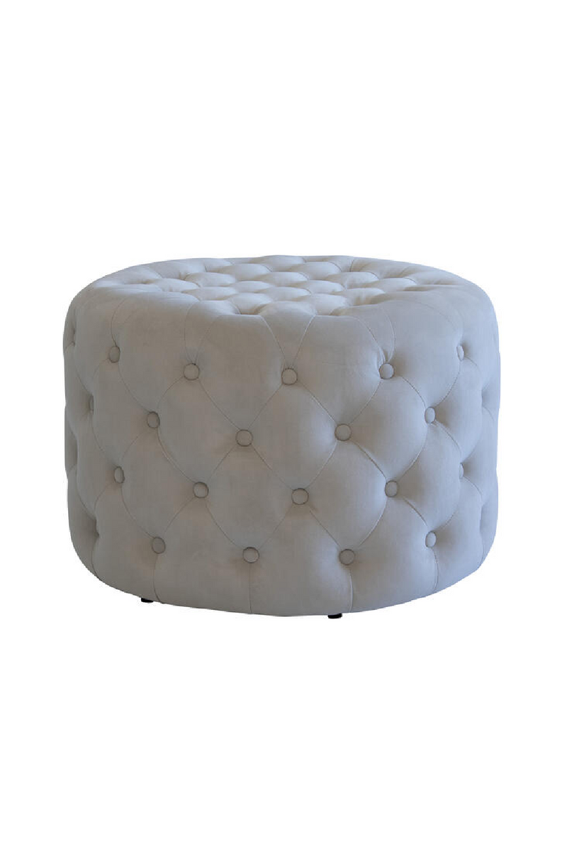 Buttoned Velvet Round Ottoman | Andrew Martin Forte | Oroatrade.com