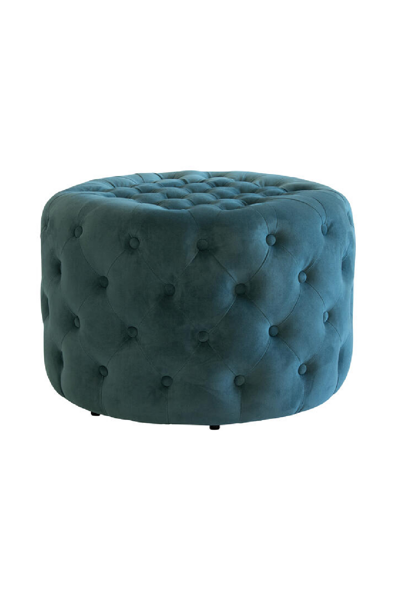 Buttoned Velvet Round Ottoman | Andrew Martin Forte | Oroatrade.com