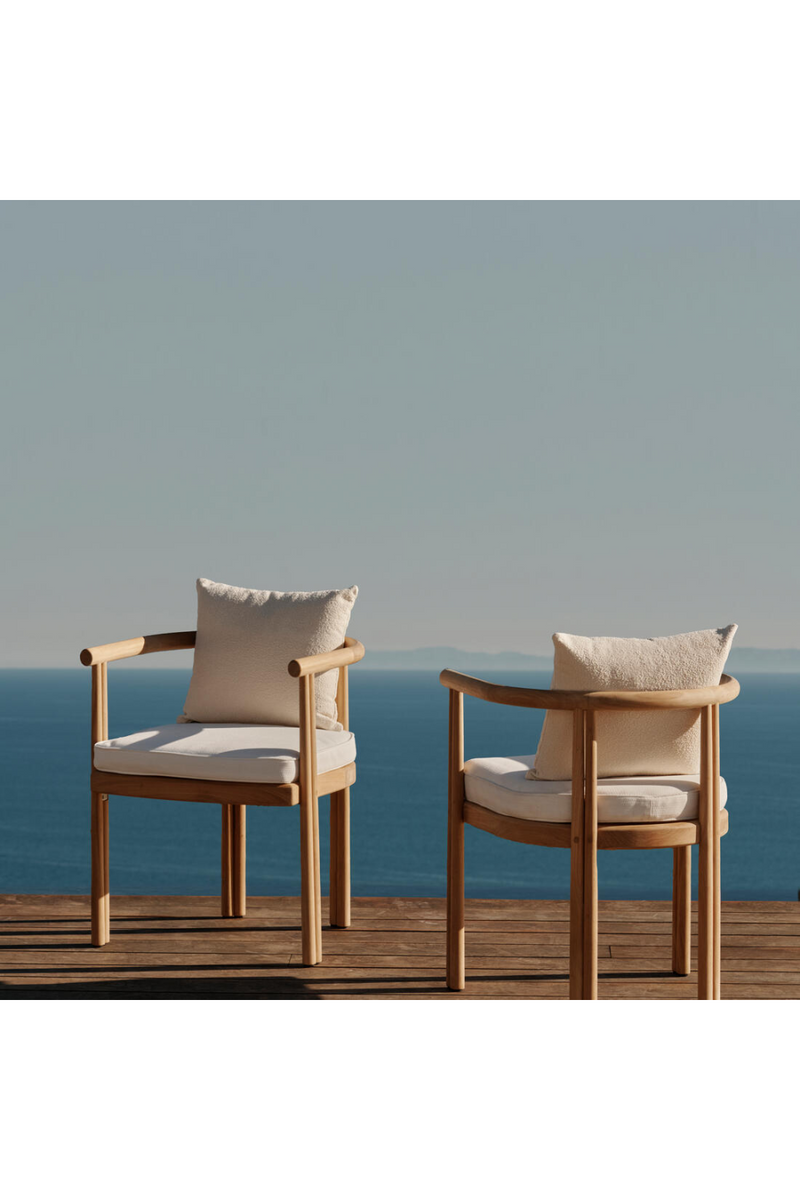 Curved Teak Outdoor Dining Armchair | Andrew Martin Cove | Oroatrade.com