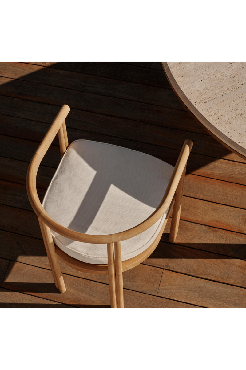 Curved Teak Outdoor Dining Armchair | Andrew Martin Cove | Oroatrade.com