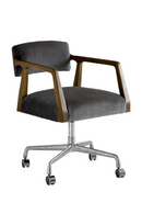 Gray Velvet Swivel Desk Chair | Andrew Martin Theo | Oroatrade.com