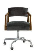Gray Velvet Swivel Desk Chair | Andrew Martin Theo | Oroatrade.com