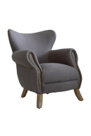 Gray Linen Studded Armchair | Andrew Martin Scholar | Oroatrade.com