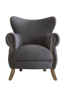 Gray Linen Studded Armchair | Andrew Martin Scholar | Oroatrade.com