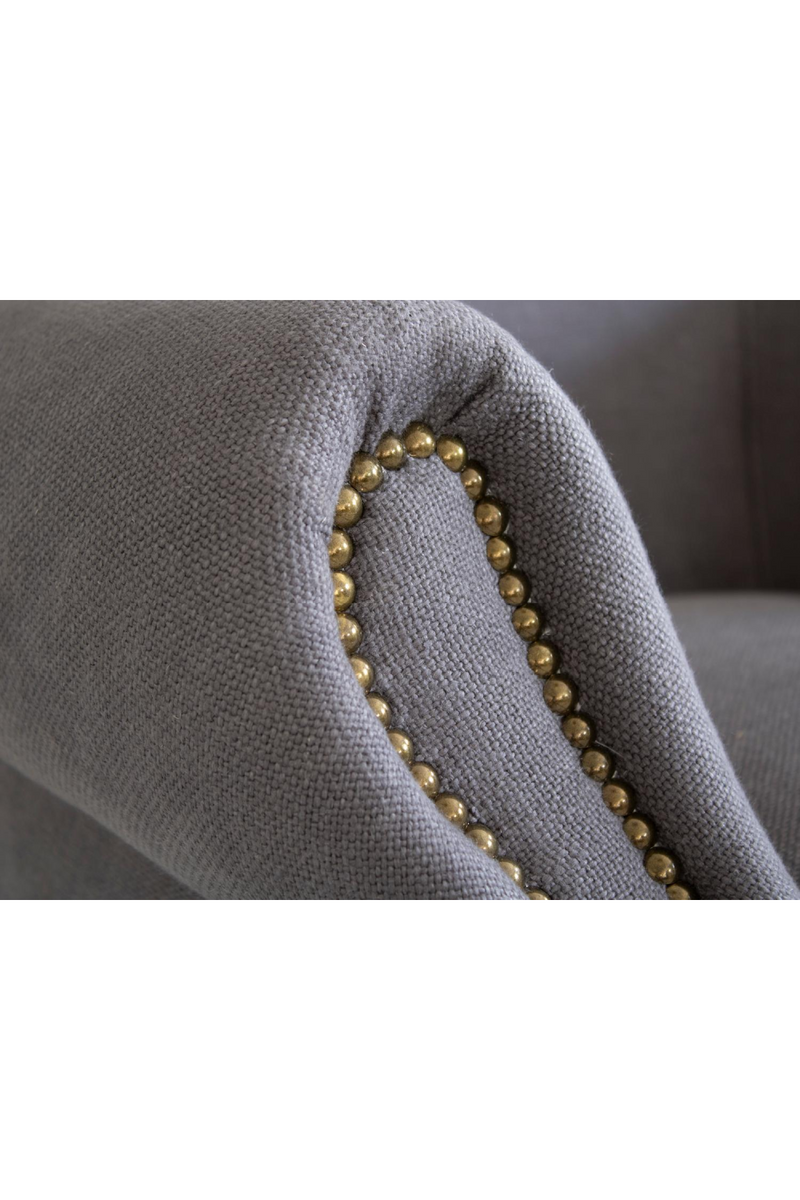 Gray Linen Studded Armchair | Andrew Martin Scholar | Oroatrade.com