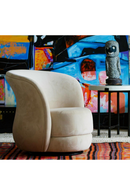 Cream Suede Swivel Armchair | Andrew Martin Mandona | Oroatrade.com