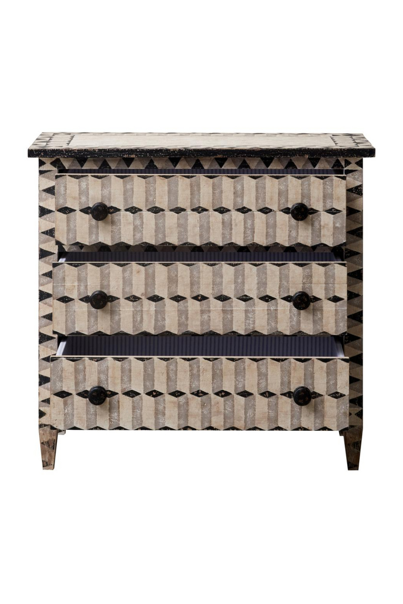 Gray Geometric 3-Drawer Chest | Andrew Martin Donato | Oroatrade.com