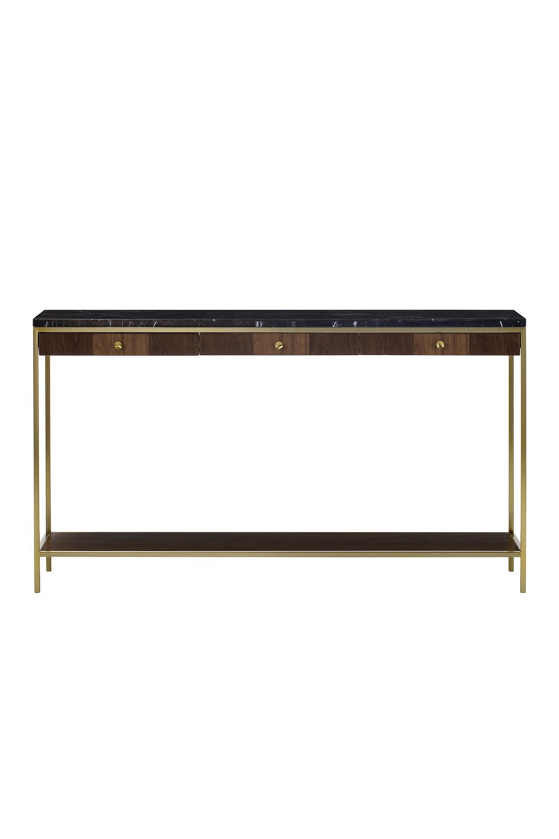 Black Marble 3-Drawer Console Table | Andrew Martin Chester | Oroatrade.com