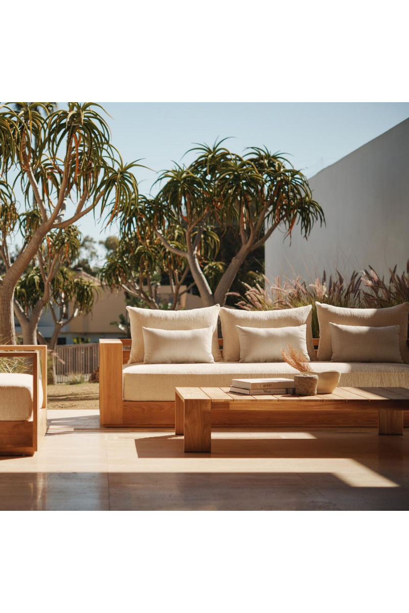 Outdoor Slatted Teak Coffee Table | Andrew Martin Bora | Oroatrade.com