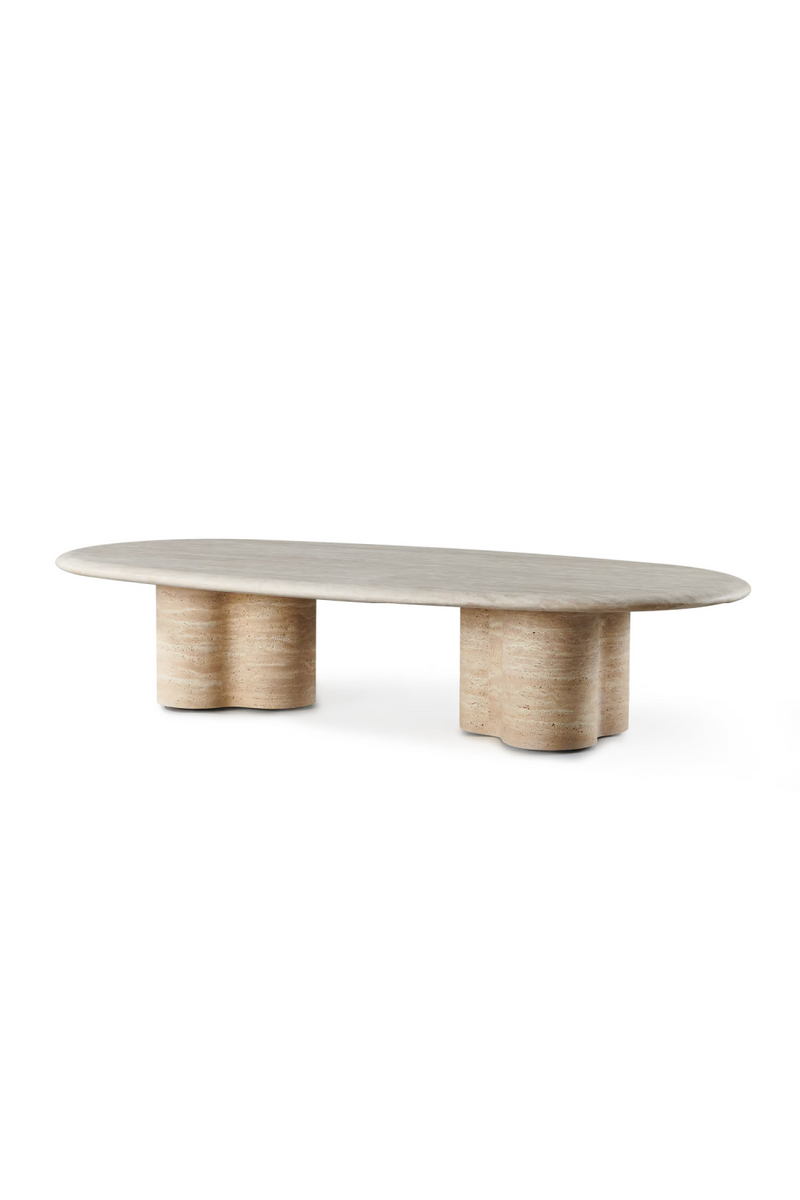 Oval Travertine Outdoor Coffee Table | Andrew Martin Porto | Oroatrade.com