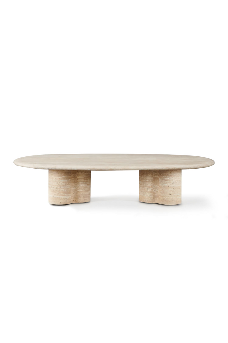 Oval Travertine Outdoor Coffee Table | Andrew Martin Porto | Oroatrade.com