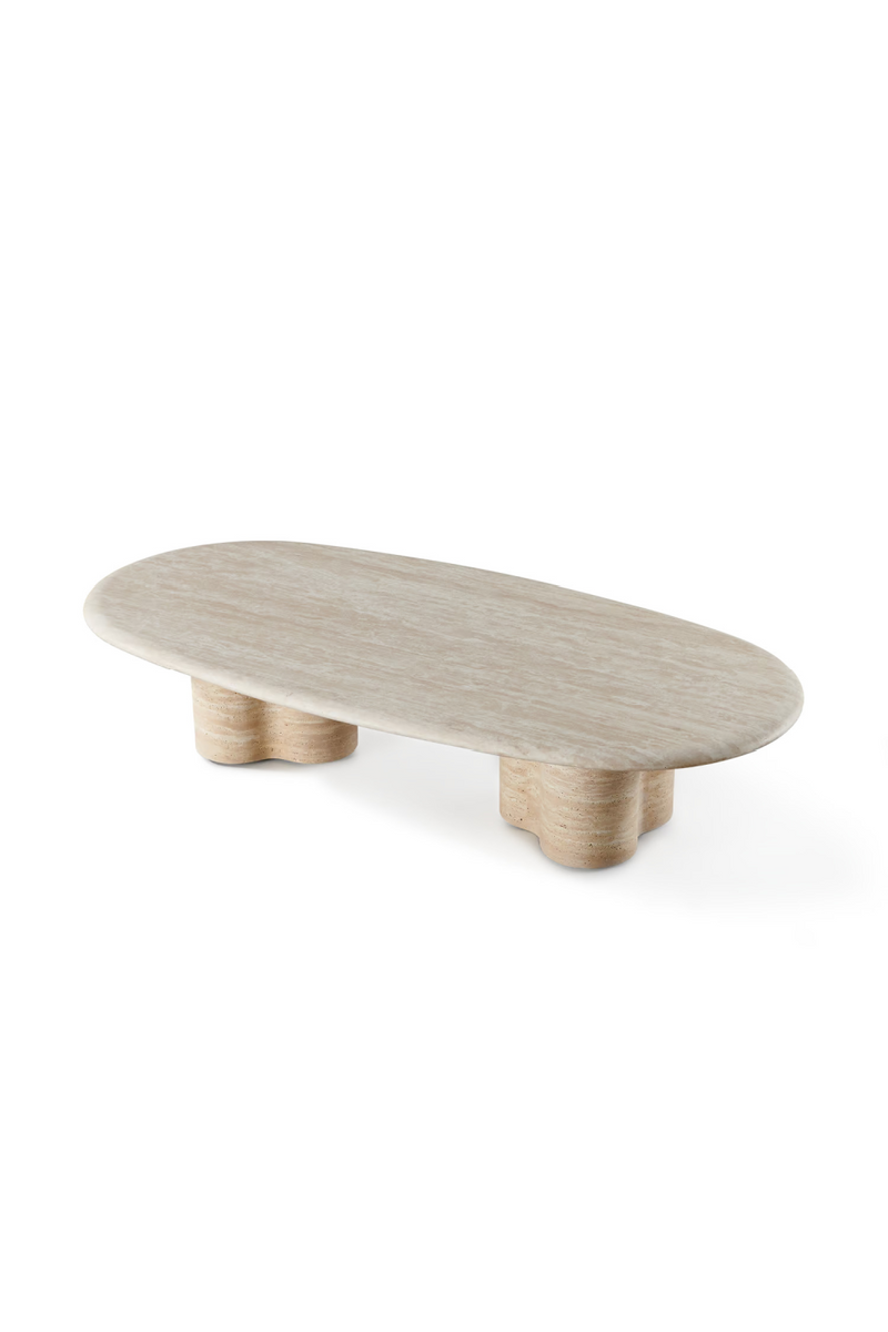 Oval Travertine Outdoor Coffee Table | Andrew Martin Porto | Oroatrade.com