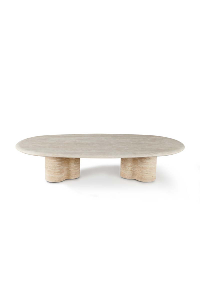 Oval Travertine Outdoor Coffee Table | Andrew Martin Porto | Oroatrade.com