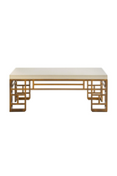 Cream Linen Brass Coffee Table | Andrew Martin Minerva | Oroatrade.com