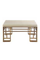 Cream Linen Brass Coffee Table | Andrew Martin Minerva | Oroatrade.com