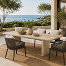 Rectangular Travertine Outdoor Dining Table | Andrew Martin Caicos | Oroatrade.com