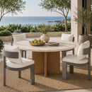 Outdoor Teak Round Dining Table | Andrew Martin Caicos | Oroatrade.com